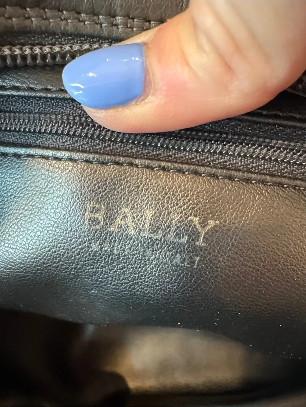 Bally Charcoal Woven Shoulder Bag with Gold Chain Detail